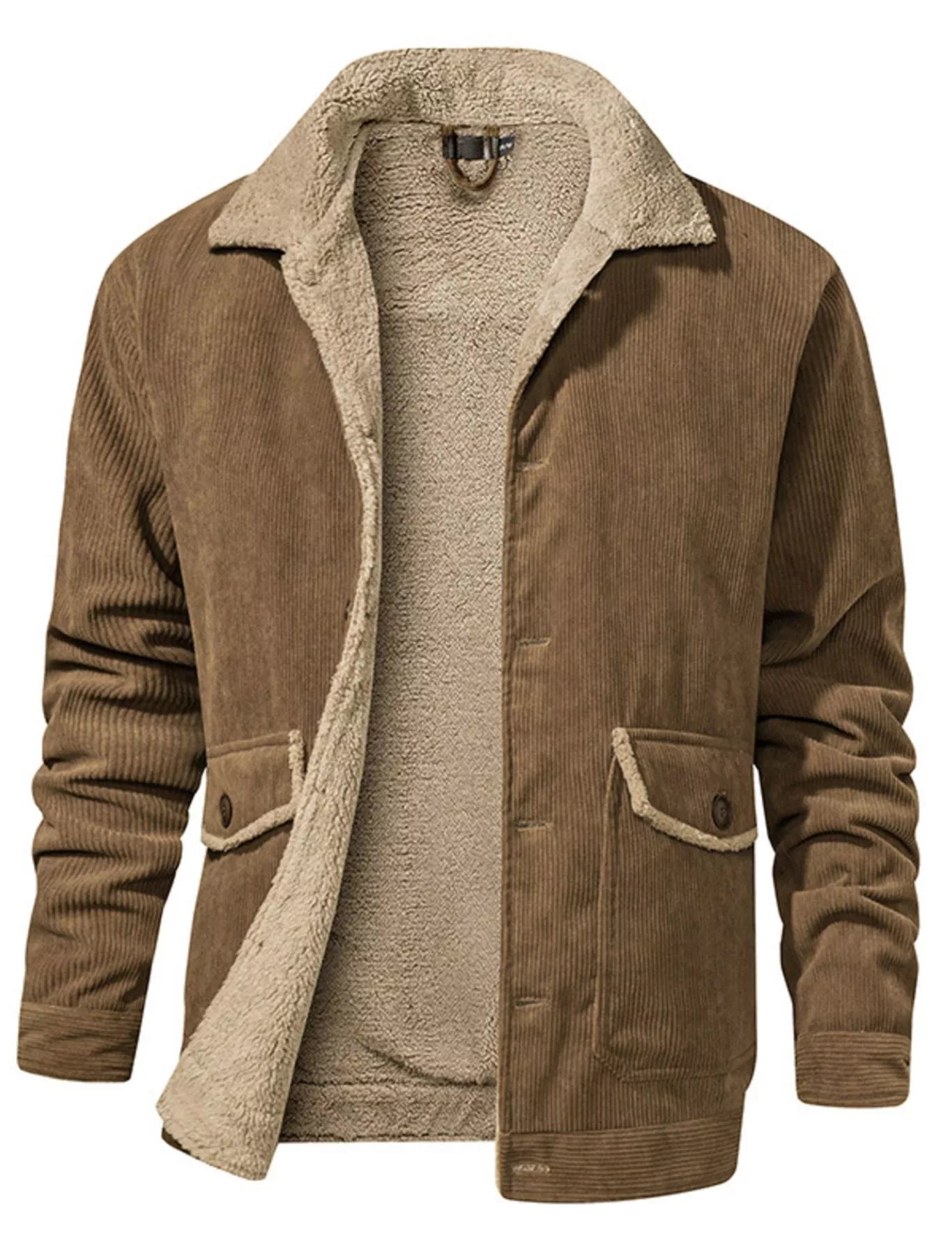 Men's Corduroy Sherpa Lined Button - Up Jacket - PBNJ FASHIONS