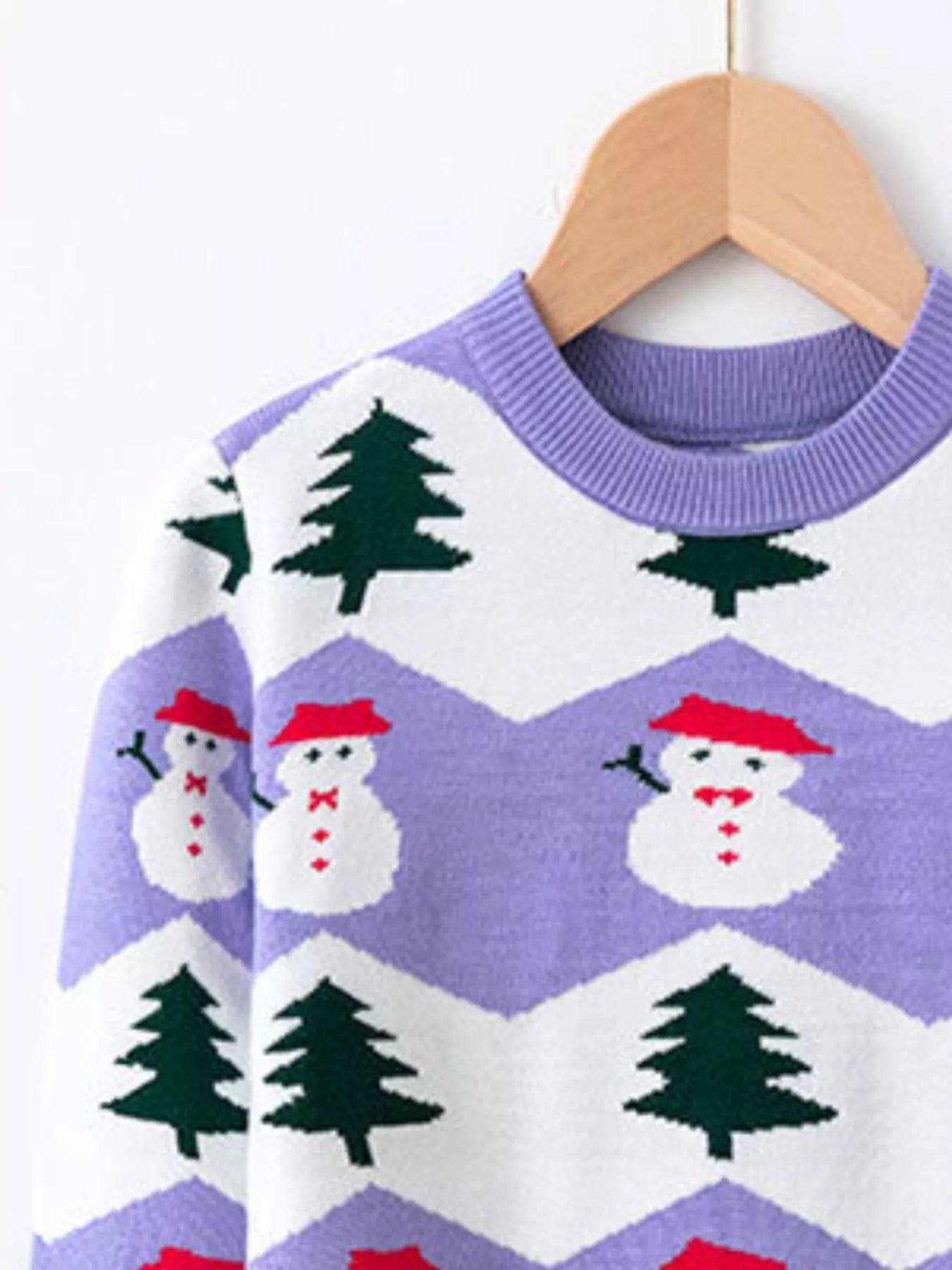 Children's Snowman & Tree Pattern Sweater - PBNJ FASHIONS