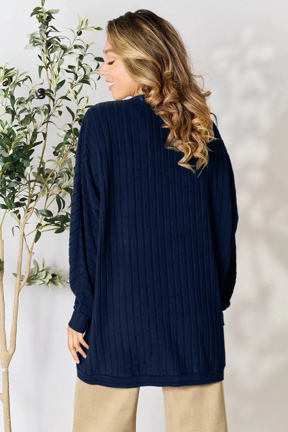 Basic Bae Full Size Ribbed Cocoon Cardigan - PBNJ FASHIONS