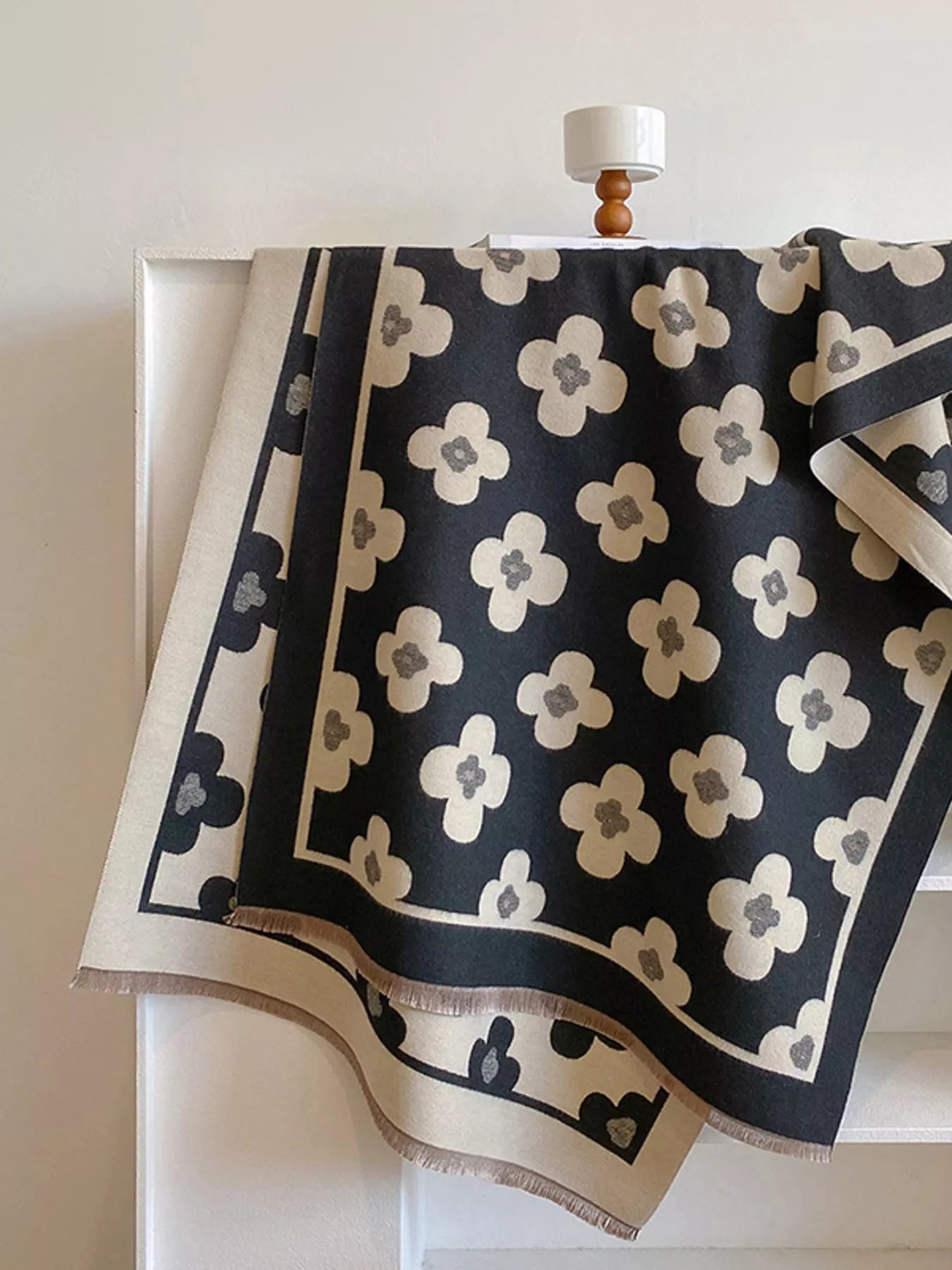 Floral Print Raw Hen Scarf - PBNJ FASHIONS