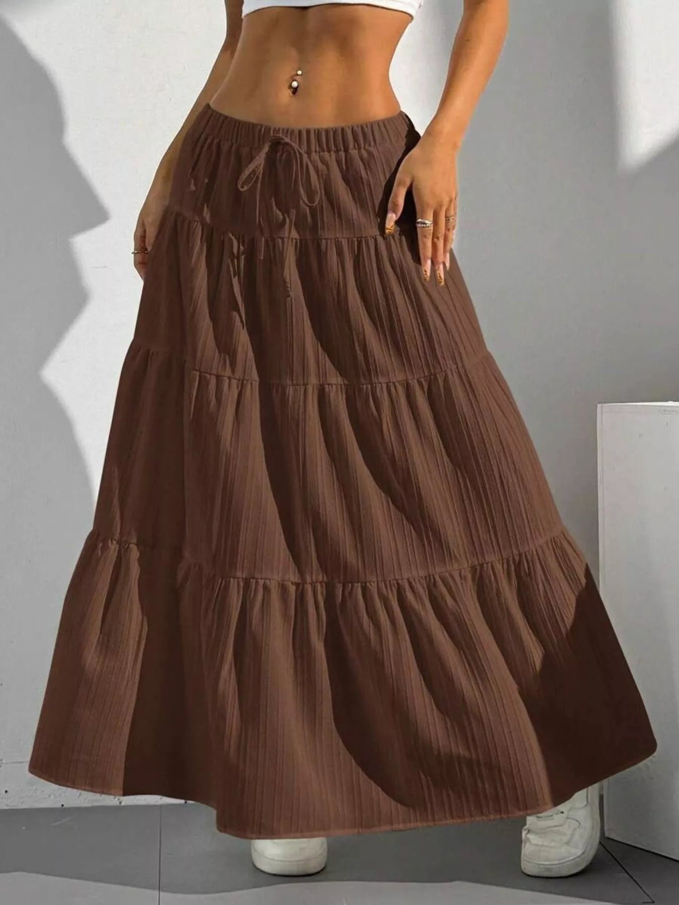 Flowy Tiered Maxi Skirt - PBNJ FASHIONS