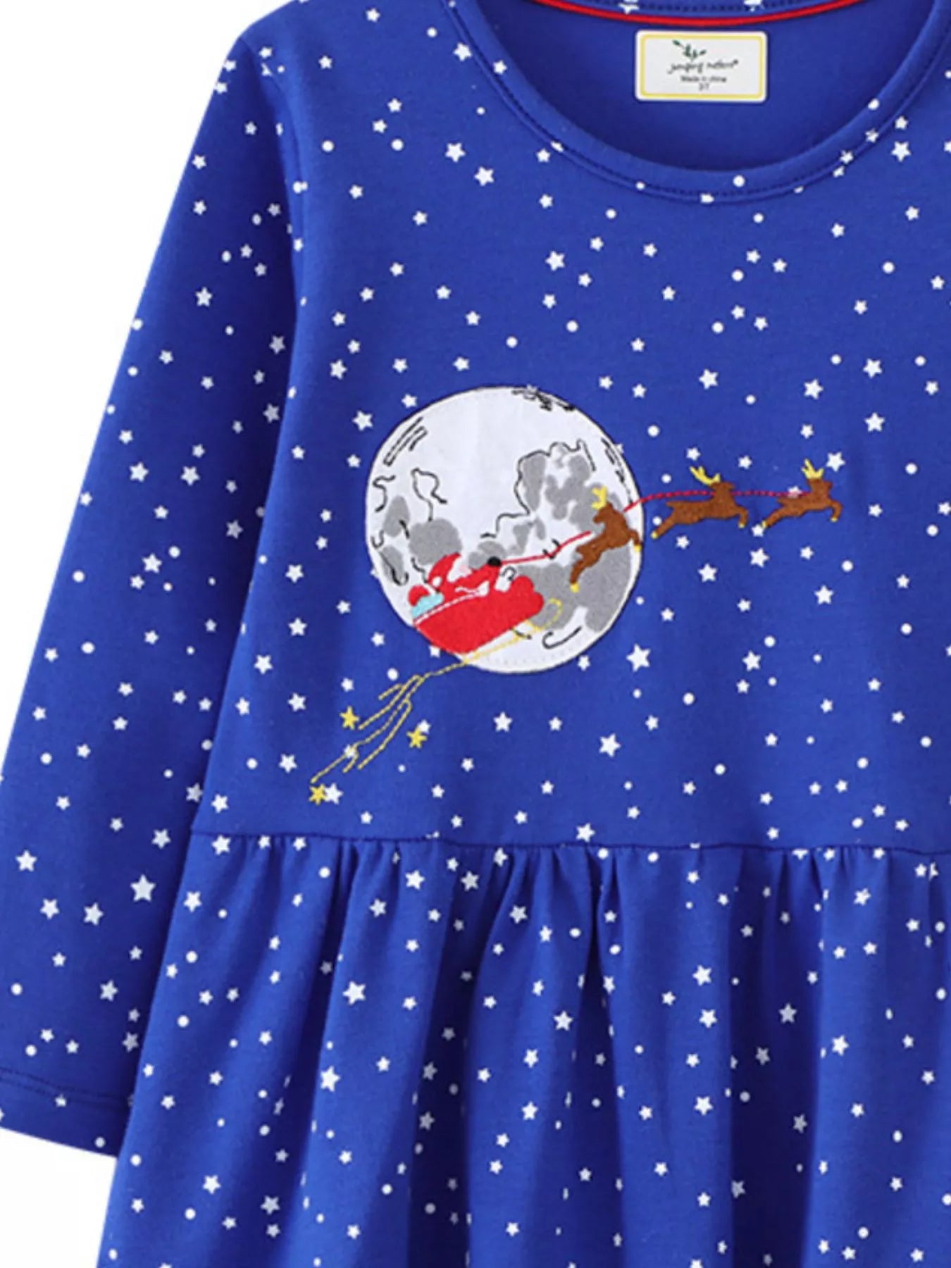 Children's Christmas Theme Long Sleeve Dress - PBNJ FASHIONS