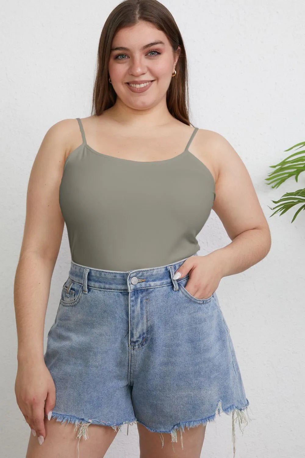 Basic Bae Full Size Round Neck Slim Cami Plus Size - PBNJ FASHIONS