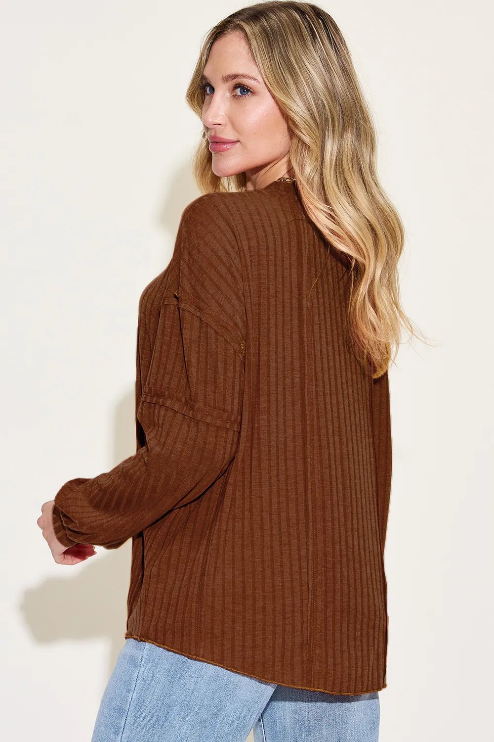 Basic Bae Full Size Ribbed Round Neck Long Sleeve T-Shirt - PBNJ FASHIONS