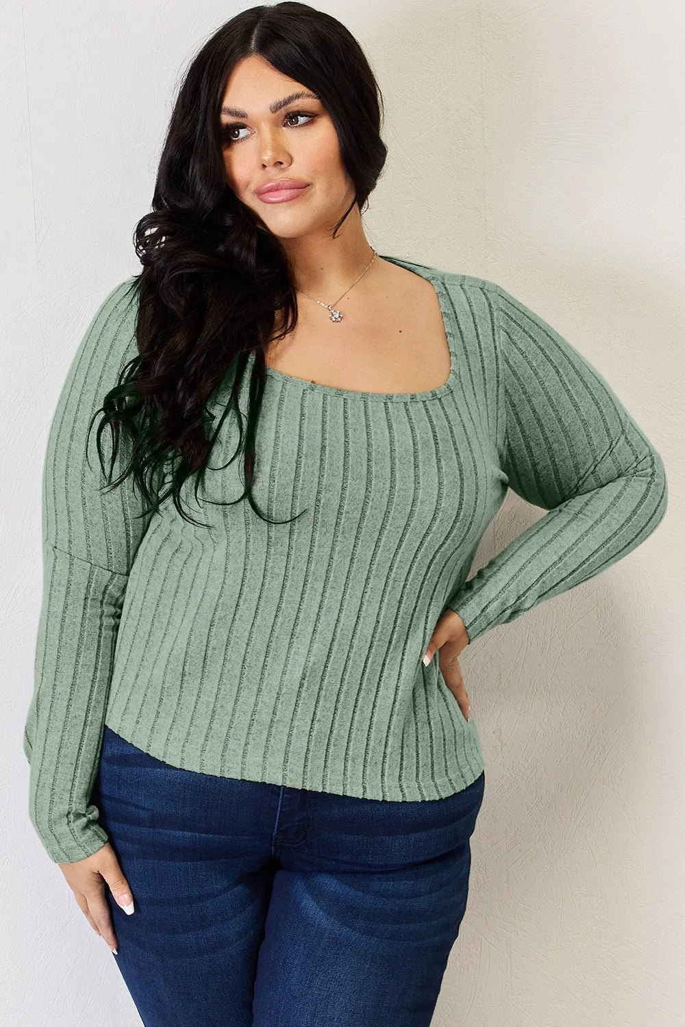 Basic Bae Full Size Ribbed Long Sleeve T-Shirt - PBNJ FASHIONS