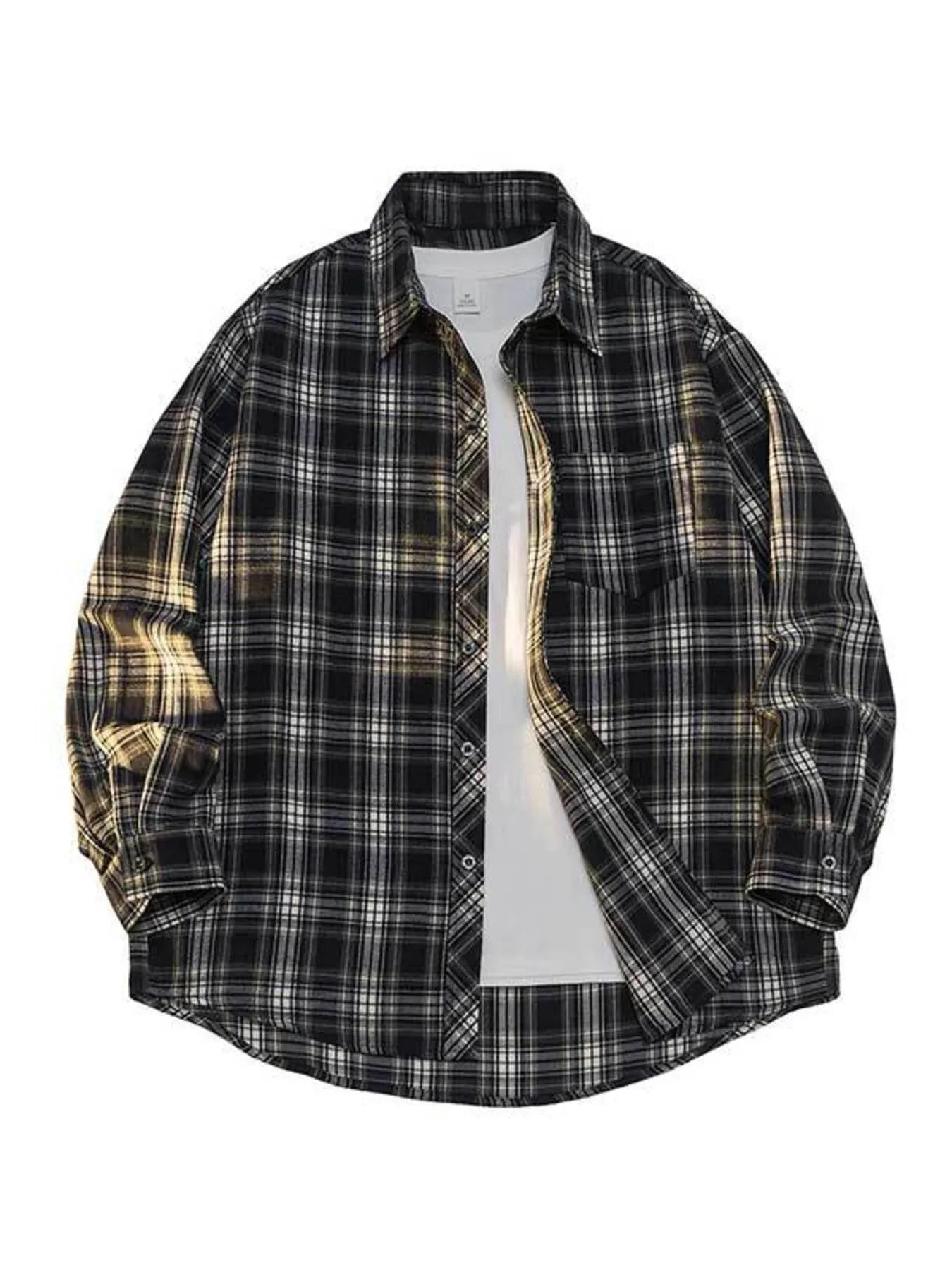 Men's Full Size Plaid Button Up Shirt Plus Size - PBNJ FASHIONS