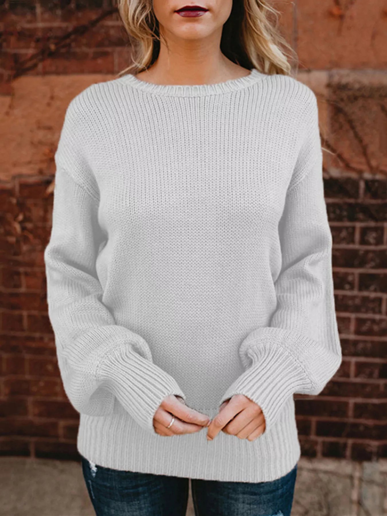 Tied Back Long Sleeve Sweater - PBNJ FASHIONS