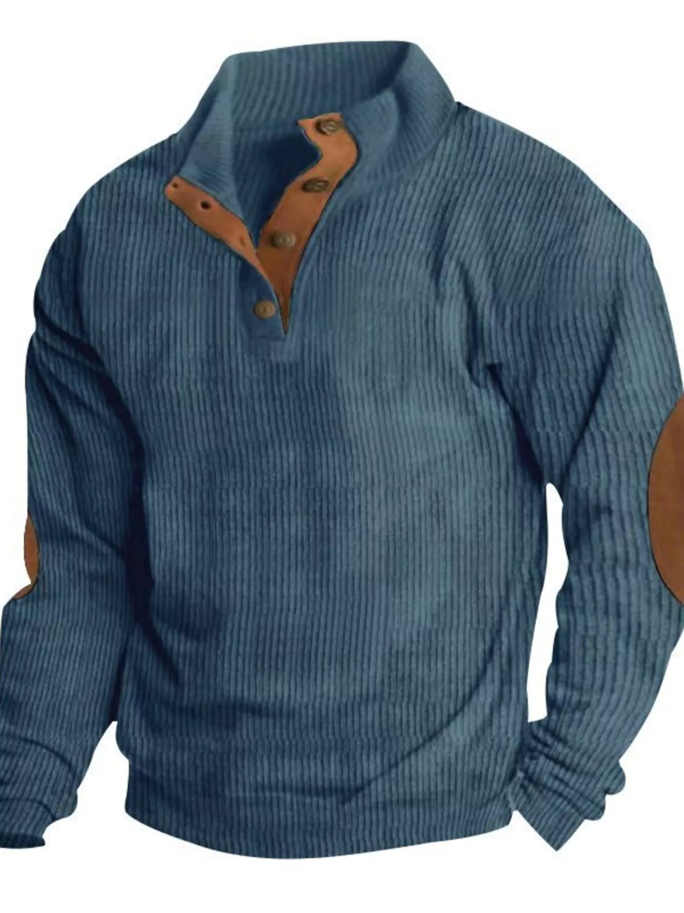 Men's Full Size Button Detail Long Sleeve Sweatshirt Plus Size - PBNJ FASHIONS