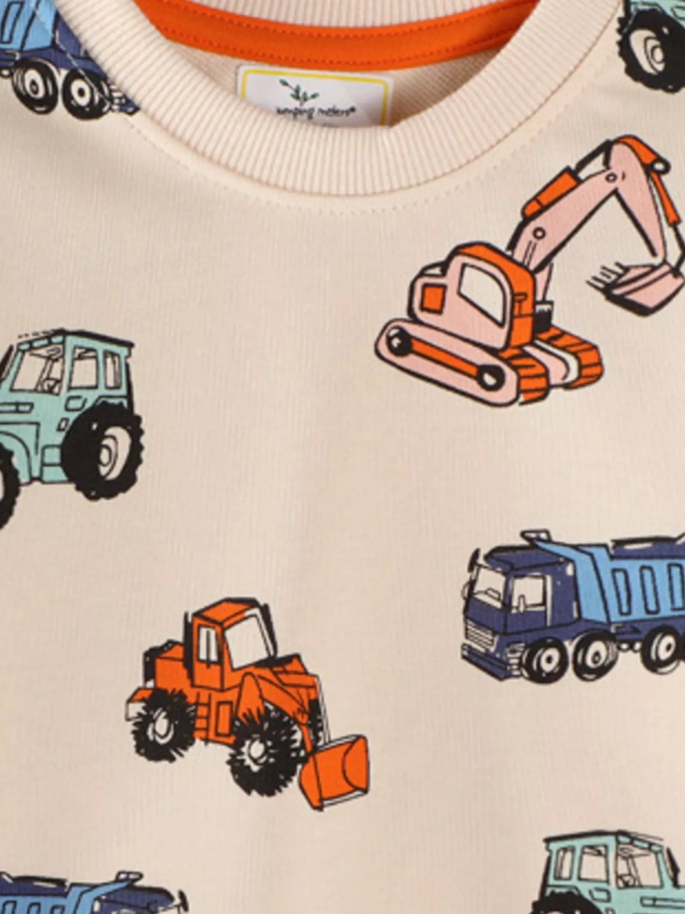 Children's Cartoon Vehicle Print Crew Neck Sweatshirt - PBNJ FASHIONS
