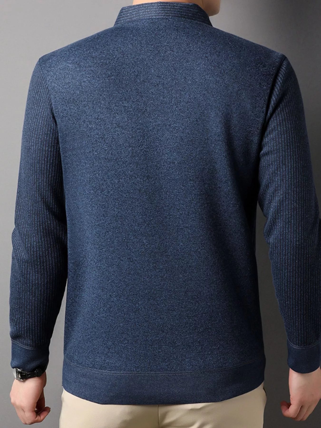 Men's Plus Size Layered Look Long Sleeve Knit Top - PBNJ FASHIONS