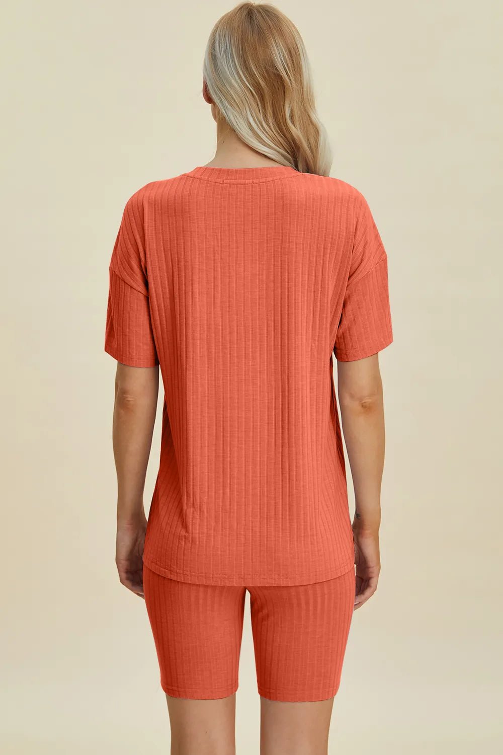 Basic Bae Full Size Ribbed V - Neck Short Sleeve Top and Shorts Set - PBNJ FASHIONS