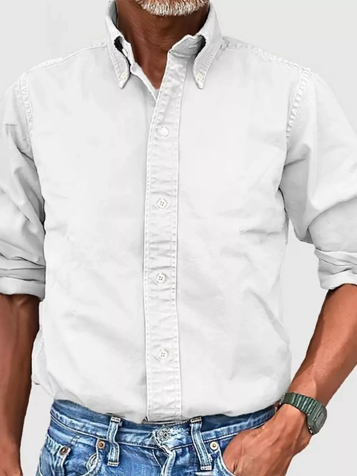 Men's Full Size Casual Button - Down Shirt Plus Size - PBNJ FASHIONS