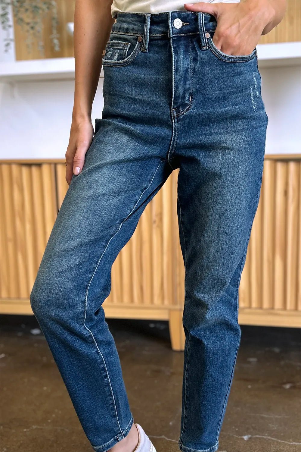Judy Blue Full Size Tummy Control High Waist Slim Jeans - PBNJ FASHIONS