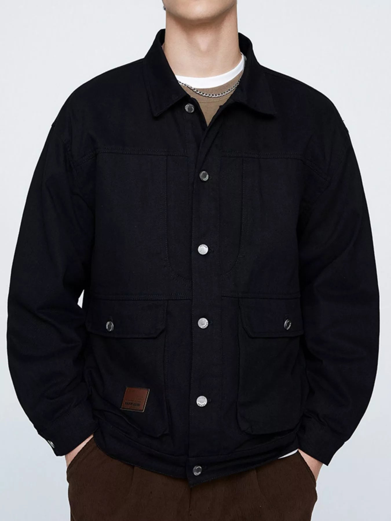 Men's Plus Size Button Up Long Sleeve Jacket - PBNJ FASHIONS