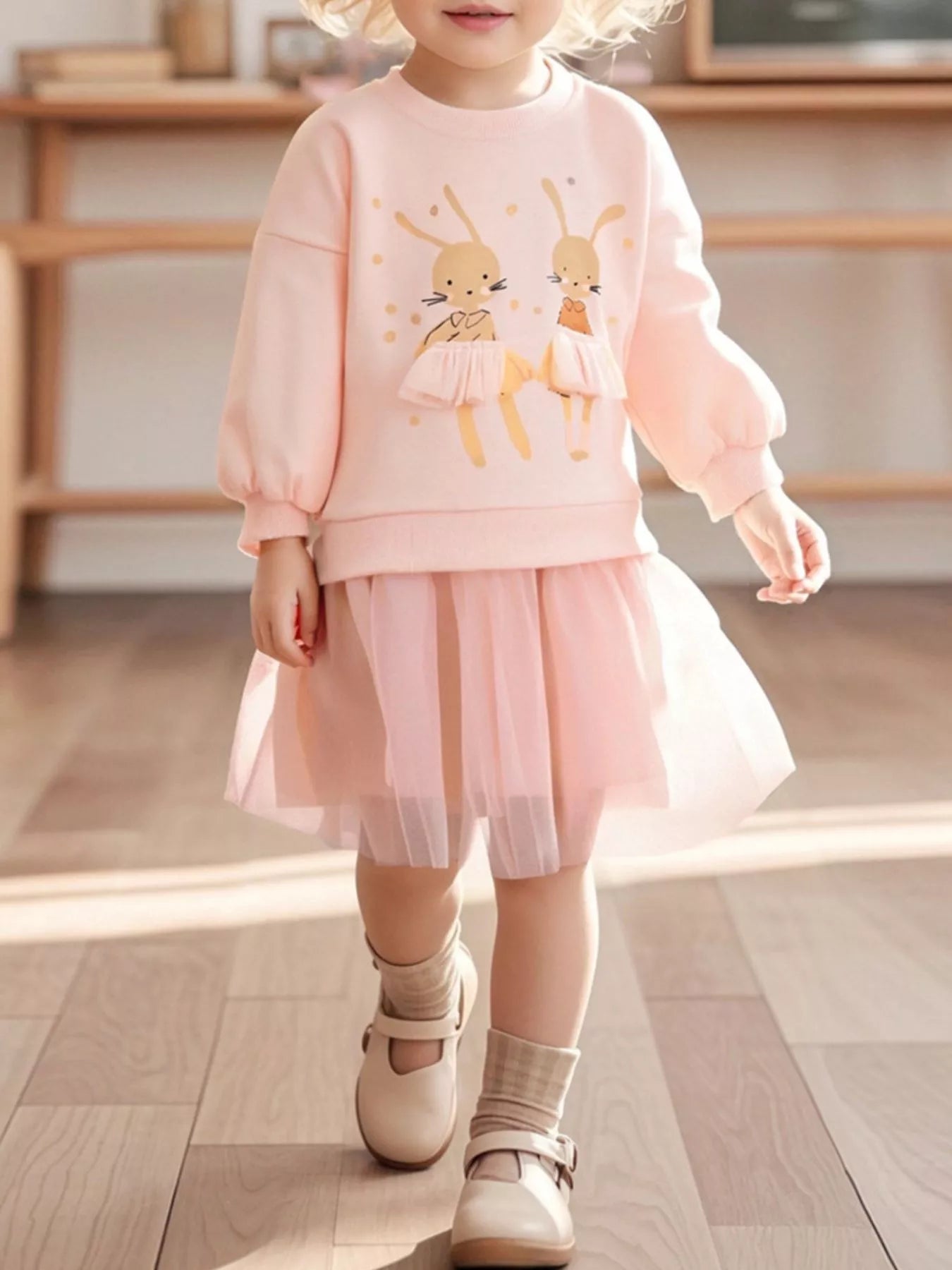 Children's Bunny Tulle Layered Dress - PBNJ FASHIONS