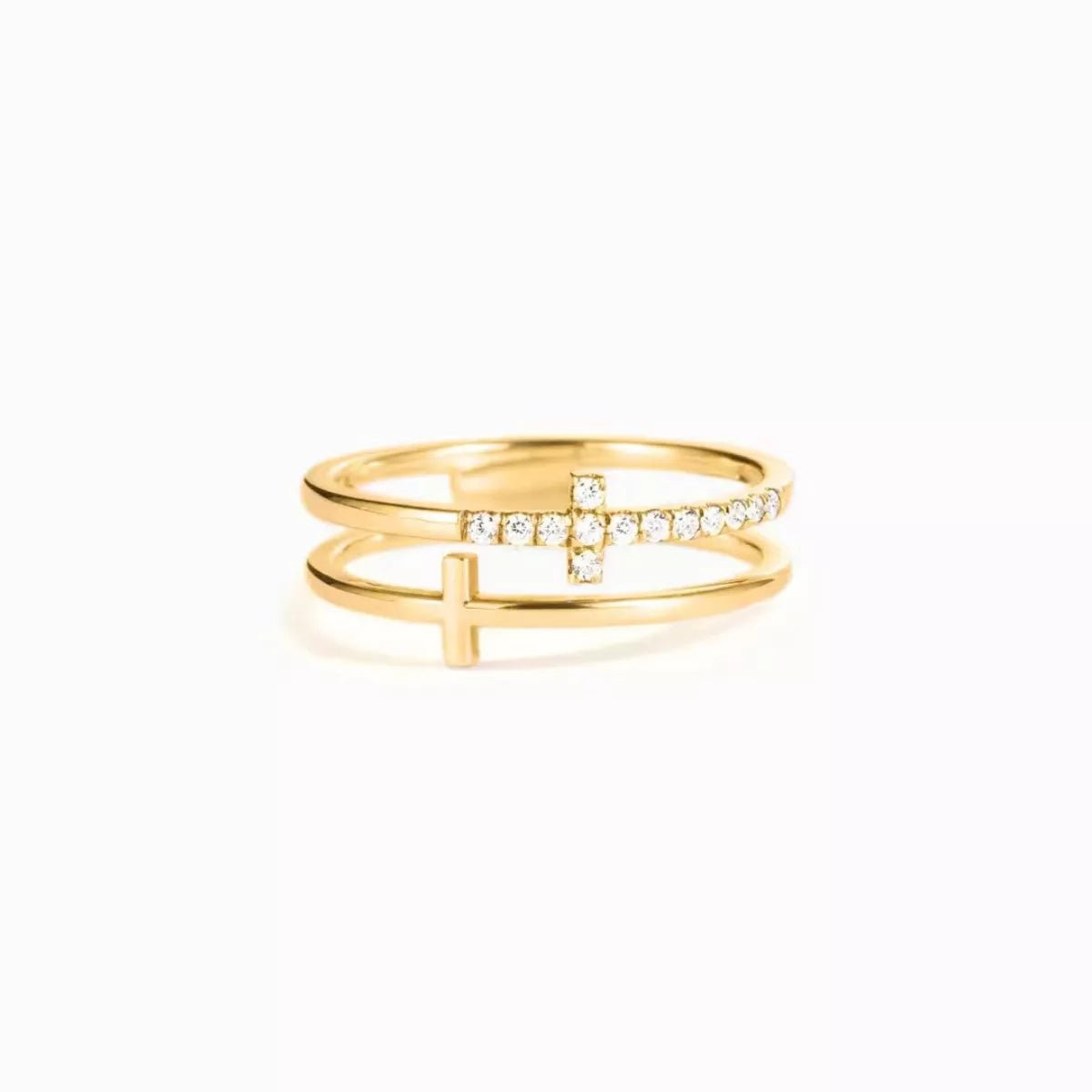 Double Band Cross Ring - PBNJ FASHIONS