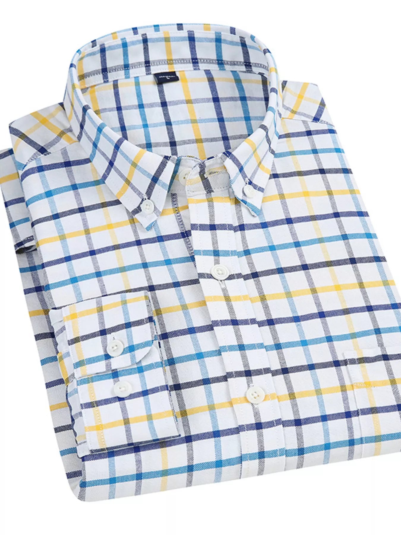 Men's Full Size Plaid Long Sleeve Shirt Plus Size - PBNJ FASHIONS
