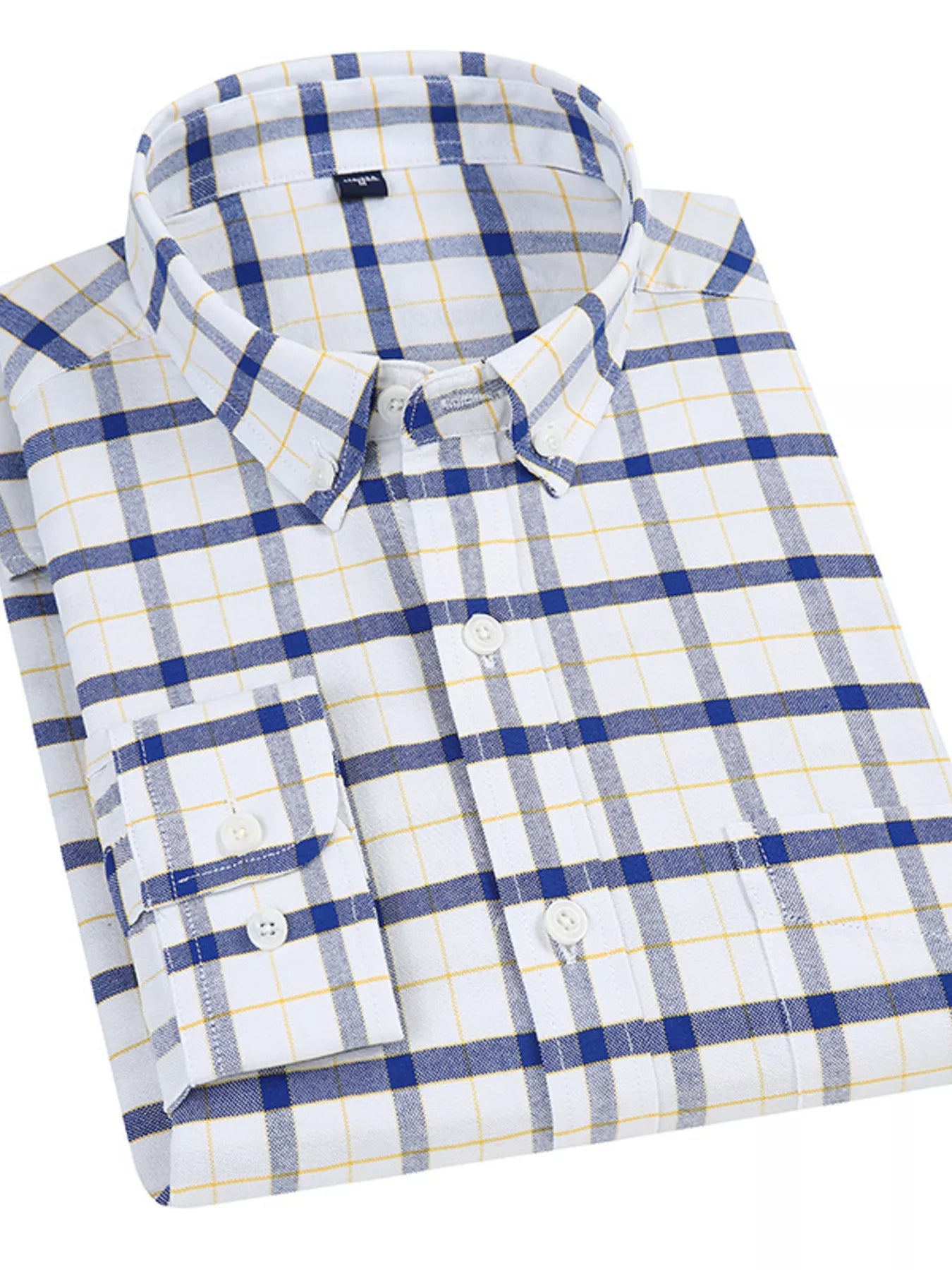 Men's Full Size Plaid Long Sleeve Shirt Plus Size - PBNJ FASHIONS