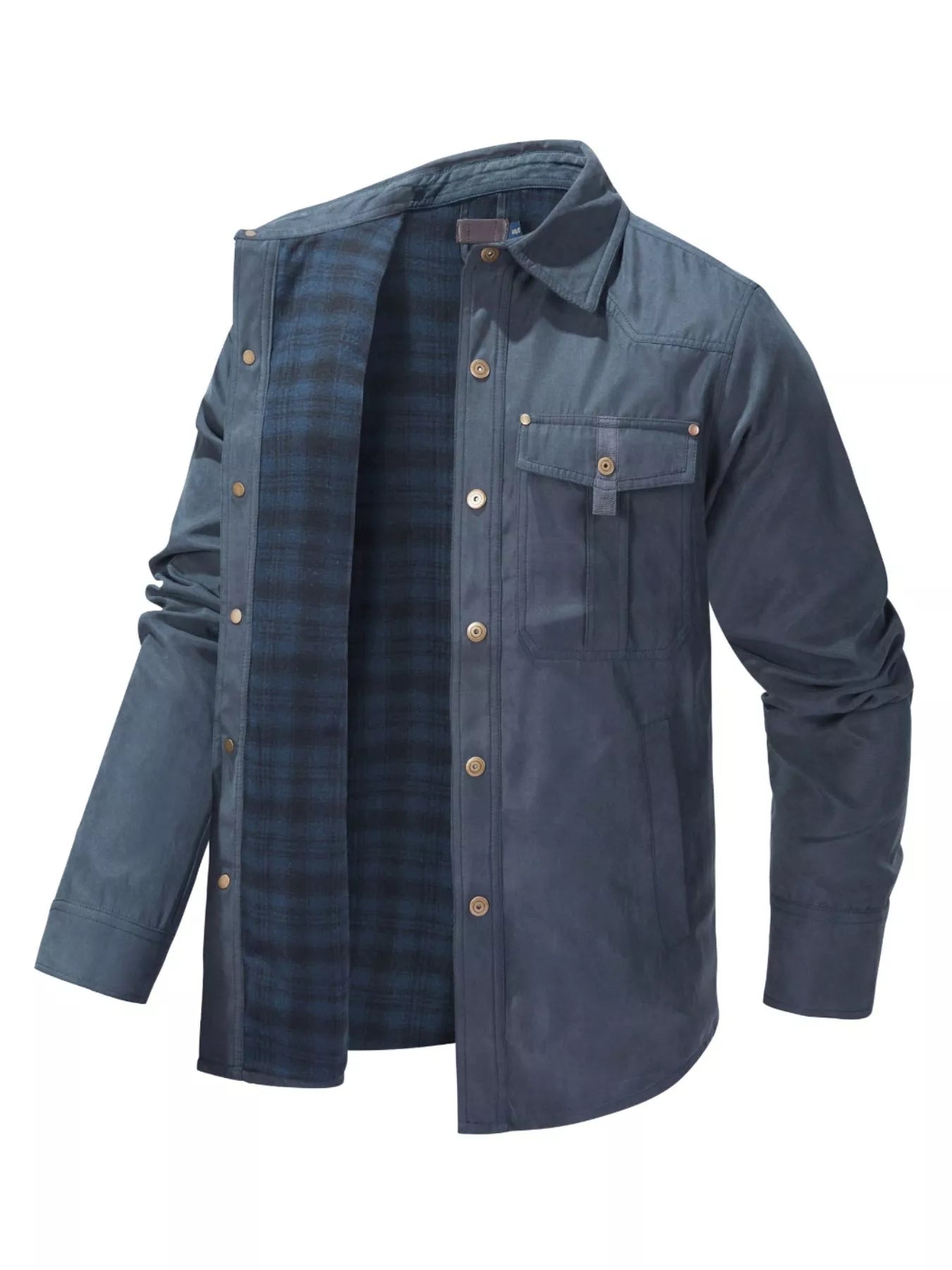 Men's Snap Down Long Sleeve Jacket - PBNJ FASHIONS
