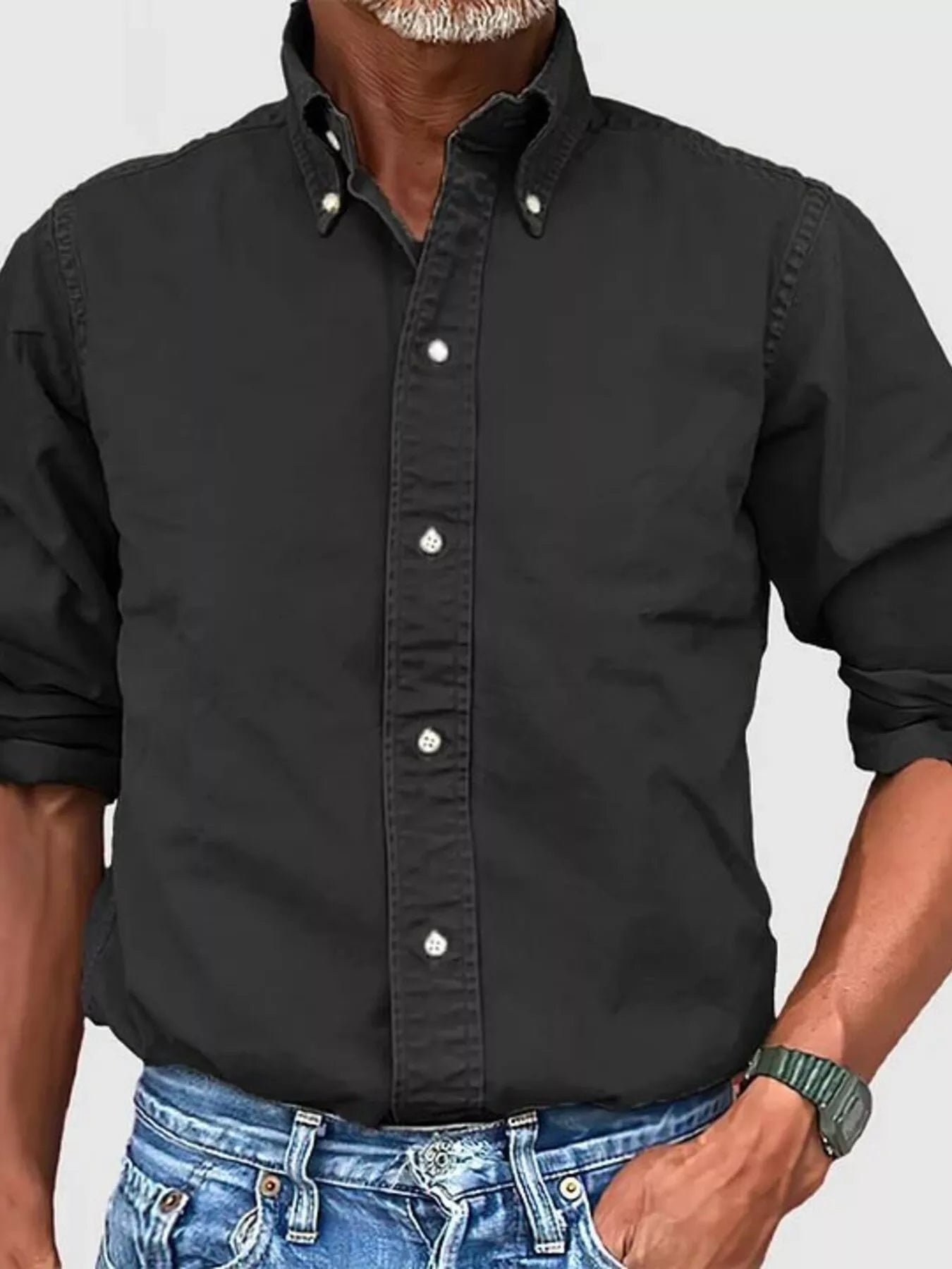 Men's Full Size Casual Button - Down Shirt Plus Size - PBNJ FASHIONS