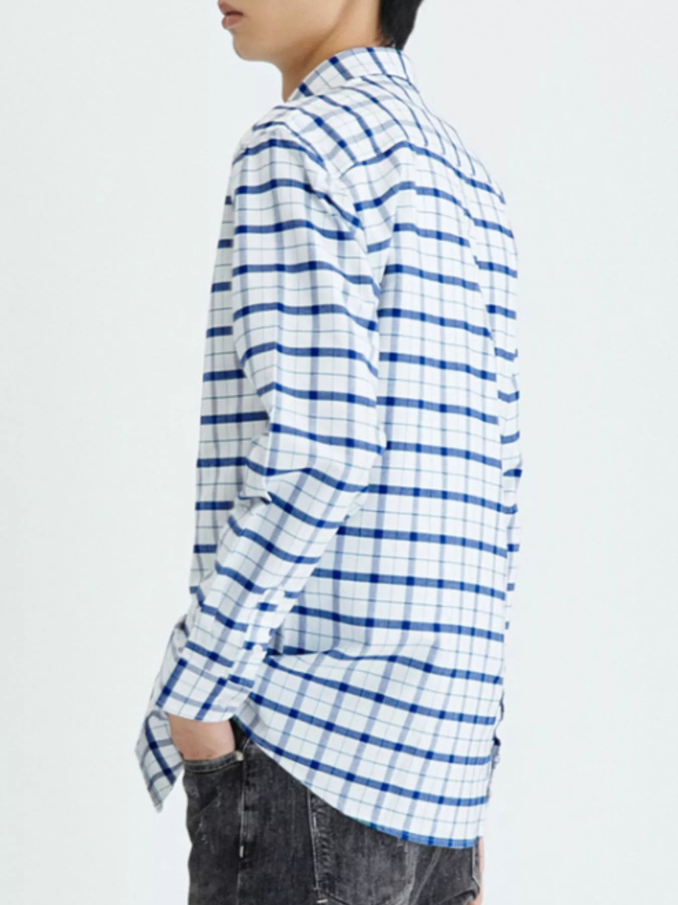 Men's Full Size Plaid Long Sleeve Shirt Plus Size - PBNJ FASHIONS