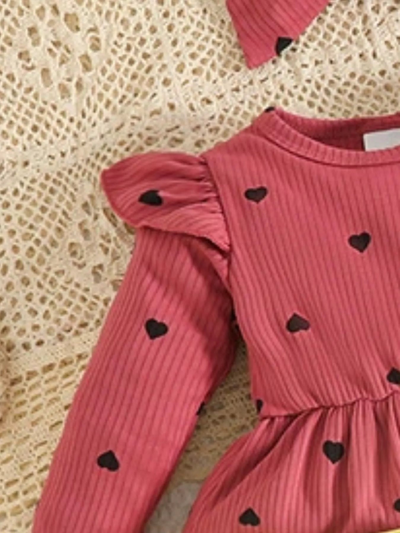 Children's Heart Print Dress & Headband Set - PBNJ FASHIONS