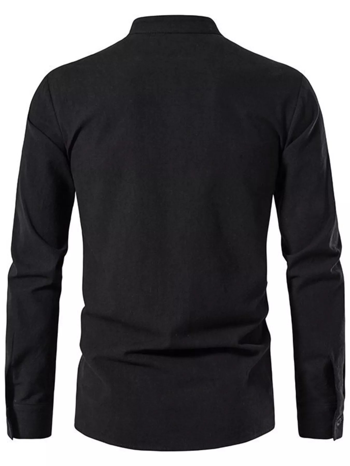 Men's Full Size Casual Lace - Up Long Sleeve Shirt Plus Size - PBNJ FASHIONS