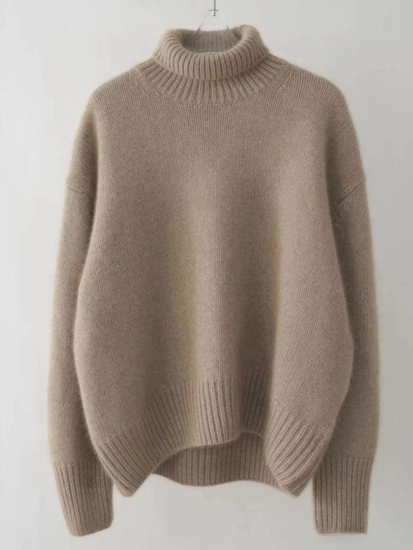 Turtleneck Dropped Shoulder Sweater - PBNJ FASHIONS