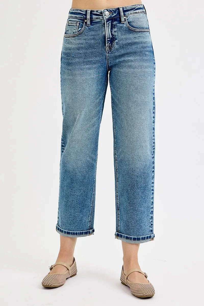 RISEN Full Size High Rise Crop Boyfriend Jeans Plus Size - PBNJ FASHIONS