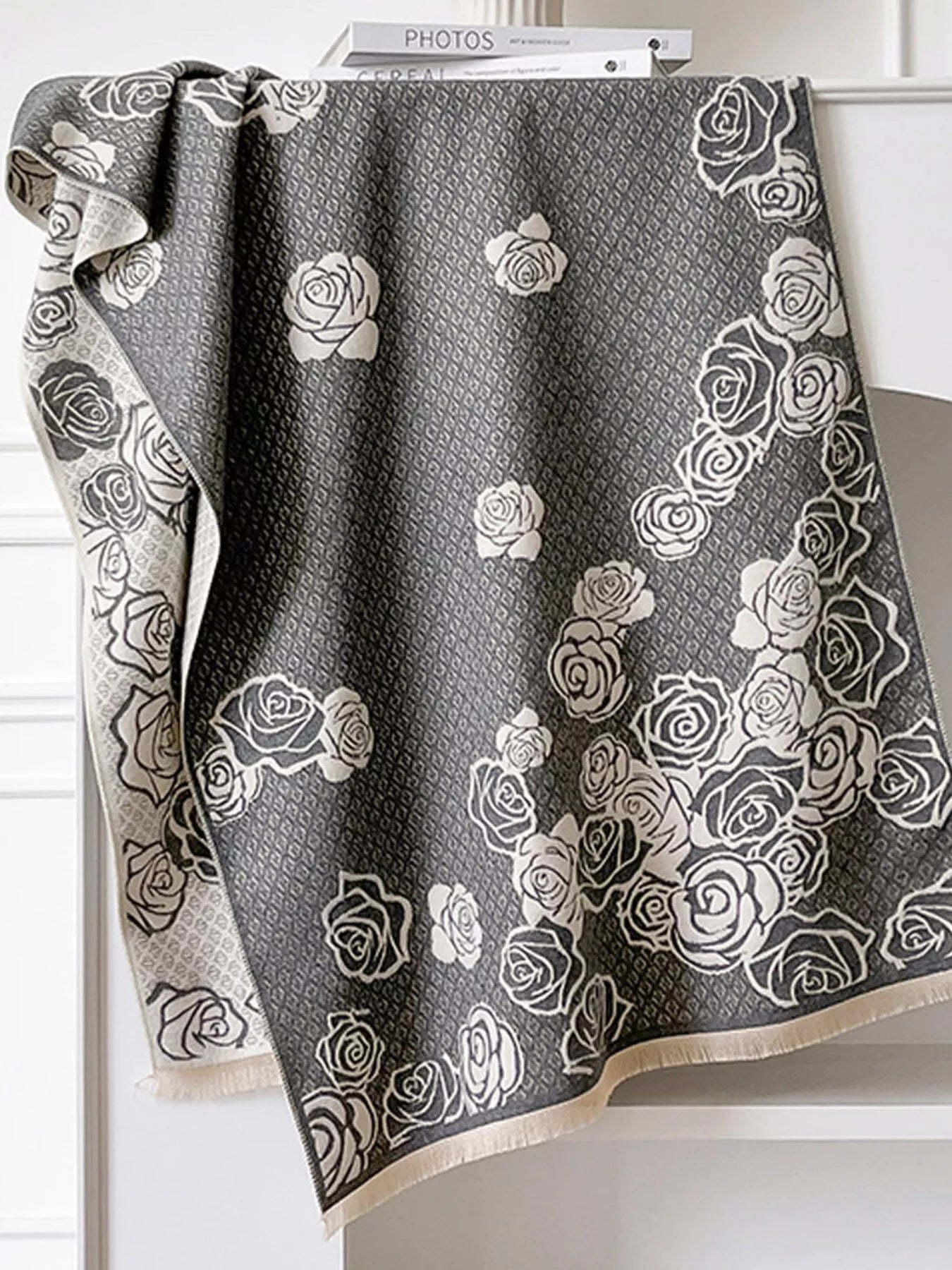 Rose Pattern Warm Scarf - PBNJ FASHIONS