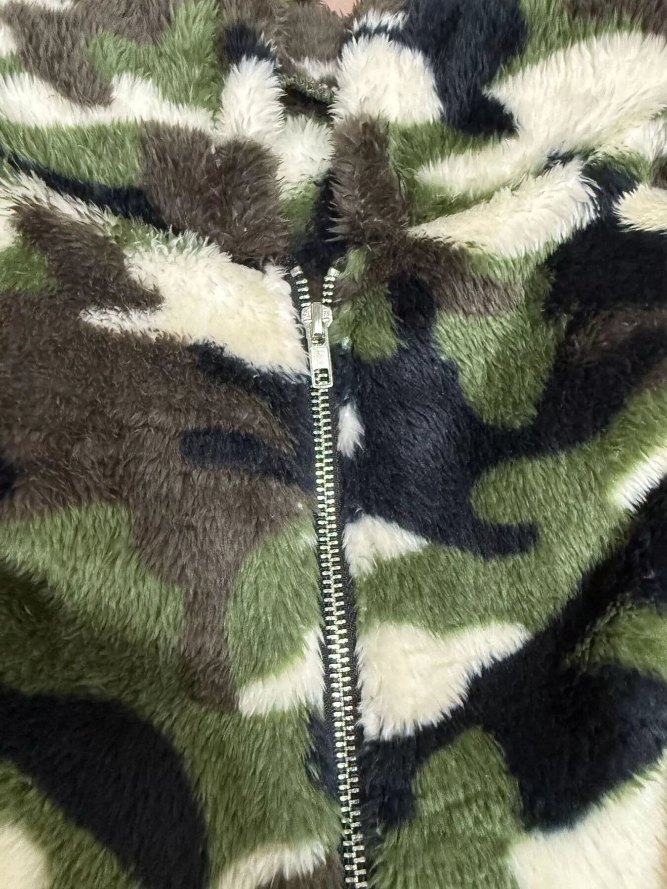 Fuzzy Camo Zip - Up Hoodie - PBNJ FASHIONS