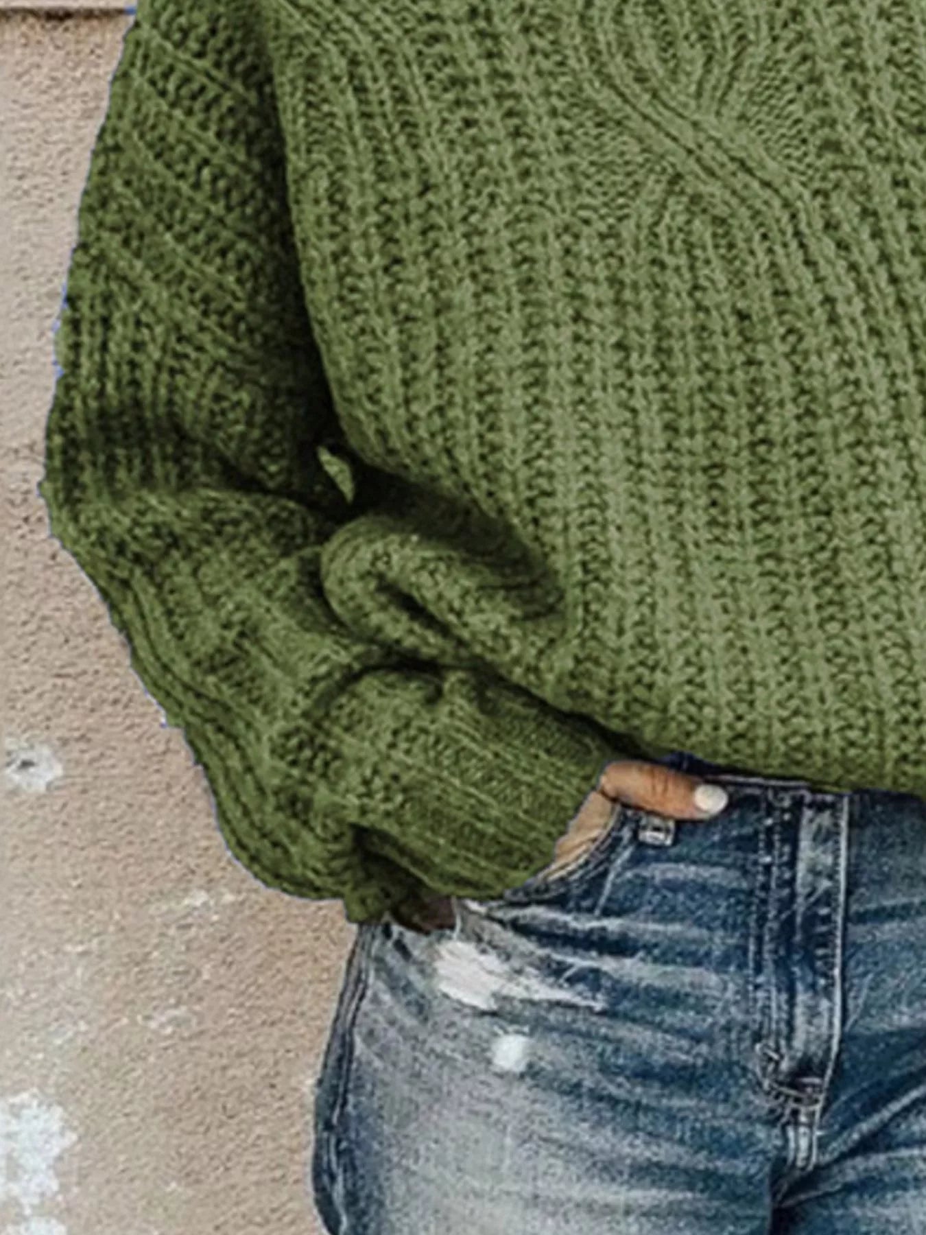 Full Size Turtleneck Long Sleeve Sweater Plus Size - PBNJ FASHIONS