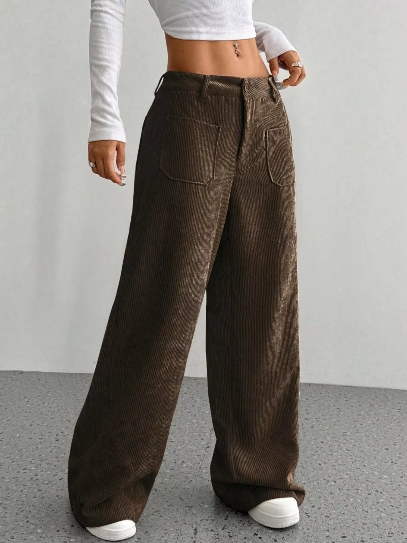 Corduroy Wide Leg Pants - PBNJ FASHIONS