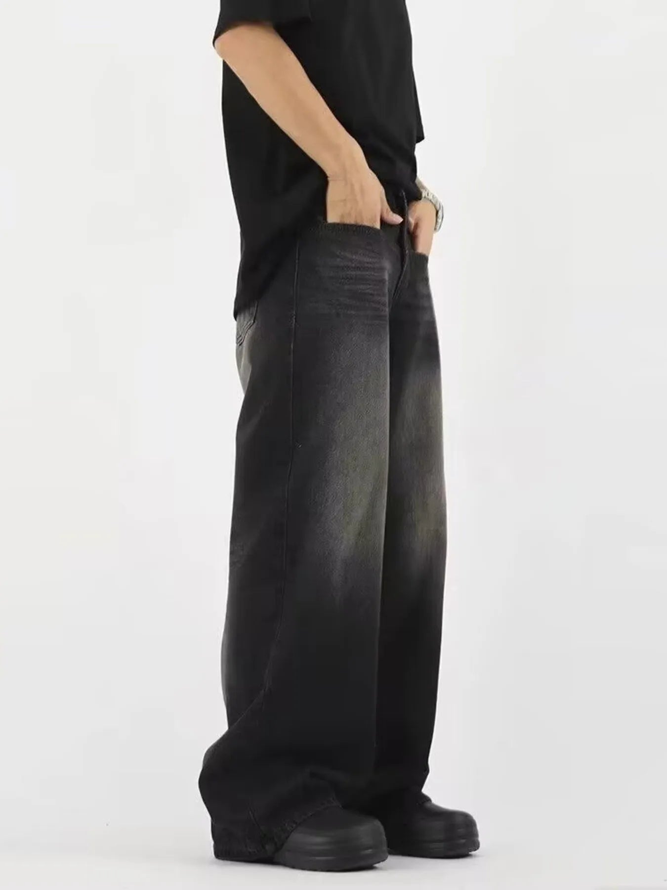 Men's Full Size Wide Leg Gradient Wash Jeans Plus Size - PBNJ FASHIONS