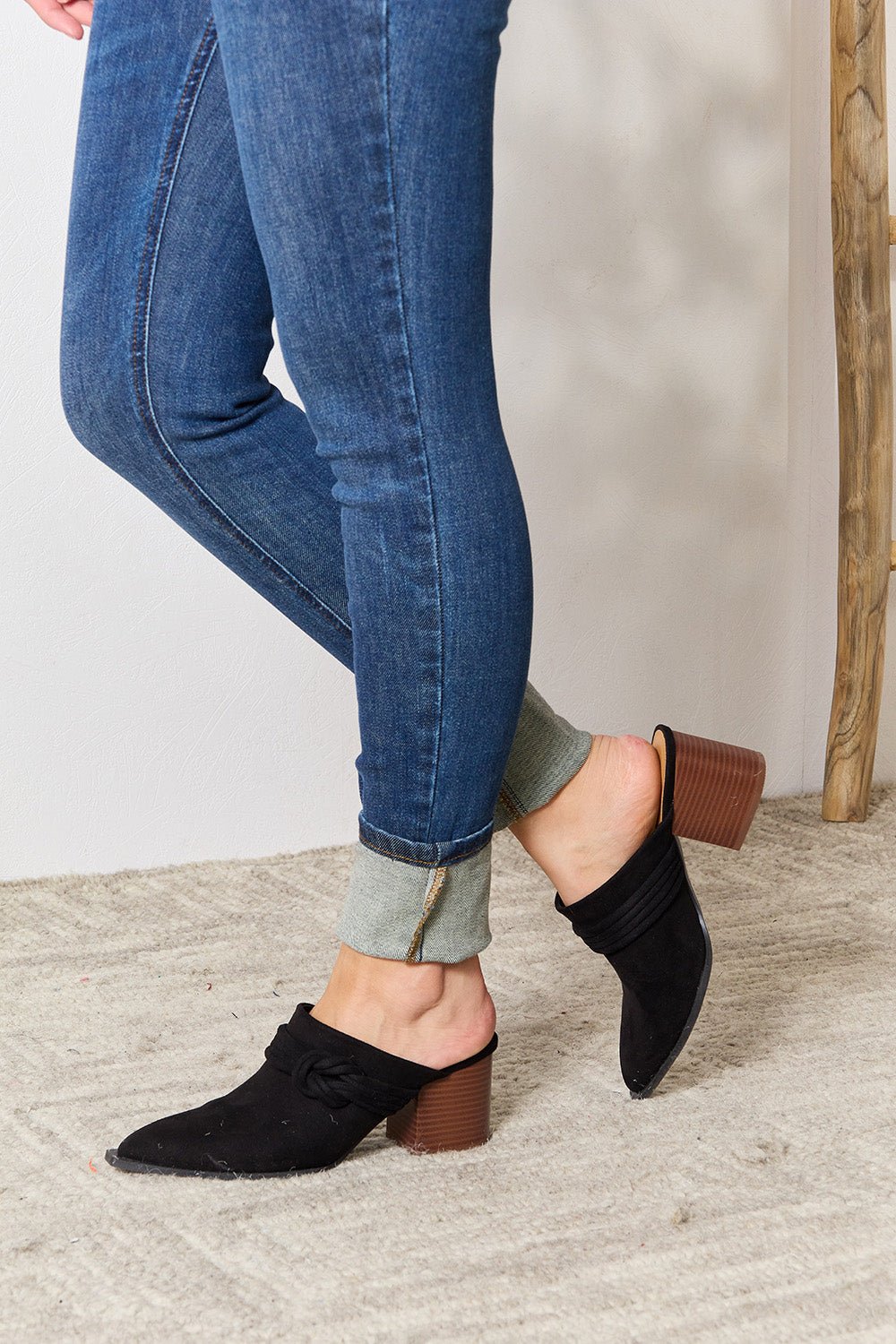 East Lion Corp Pointed - Toe Braided Trim Mules - PBNJ FASHIONS