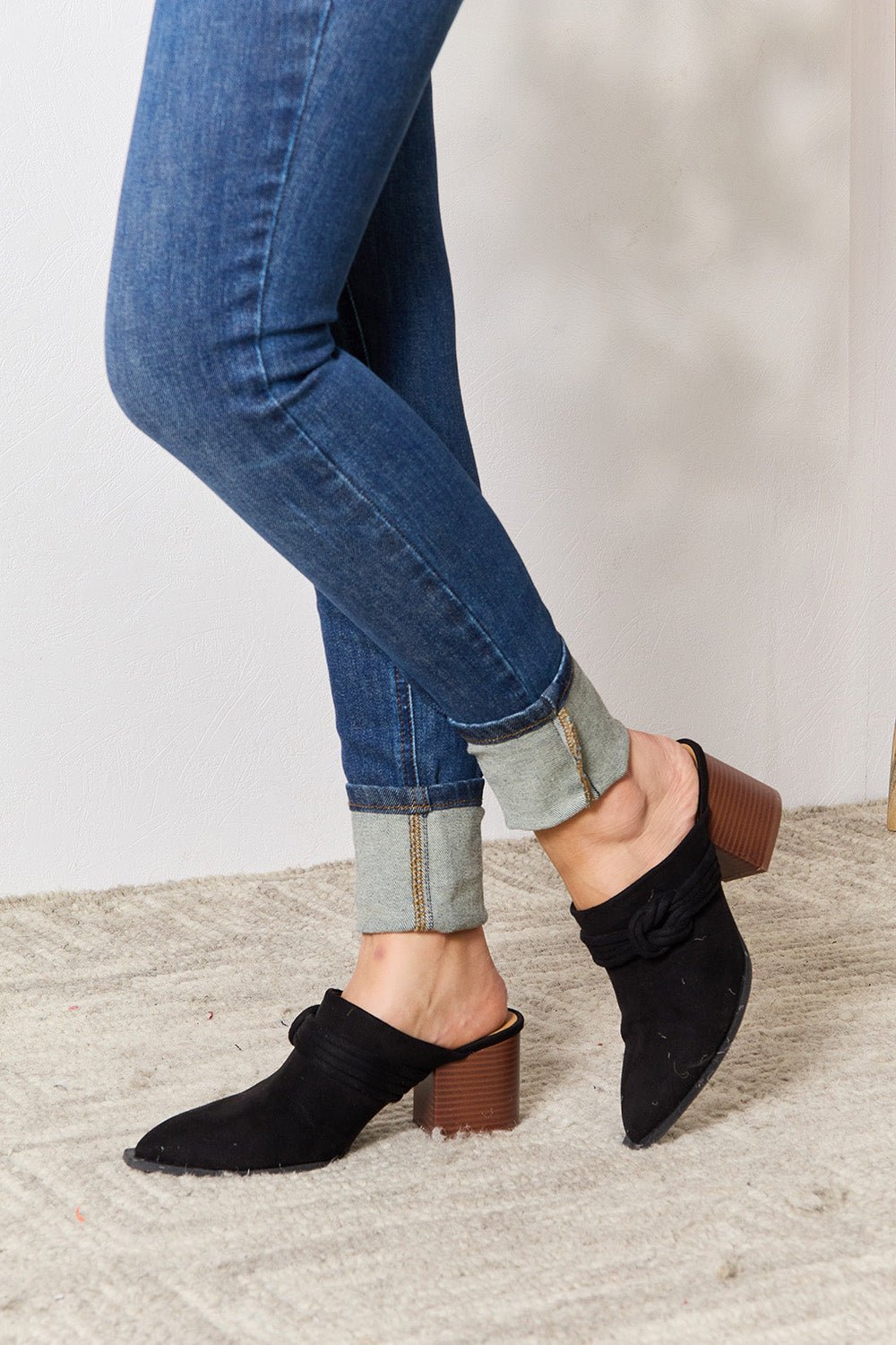 East Lion Corp Pointed - Toe Braided Trim Mules - PBNJ FASHIONS