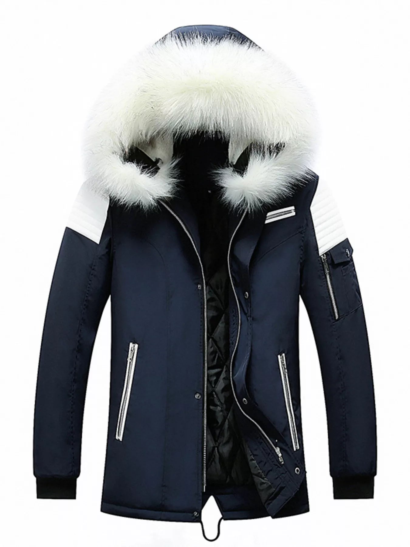 Men's Plus Size Fur Hooded Winter Parka Jacket - PBNJ FASHIONS