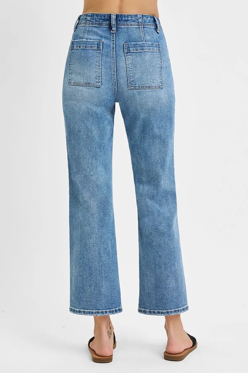 RISEN Full Size High Waisted Bootcut Cropped Jeans Plus Size - PBNJ FASHIONS