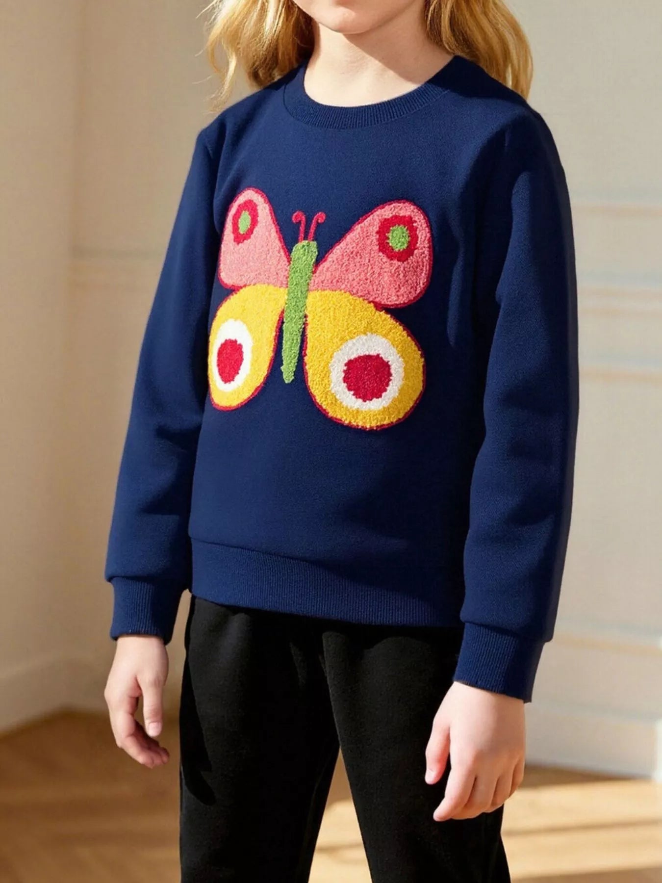 Children's Butterfly Crew Neck Sweatshirt - PBNJ FASHIONS