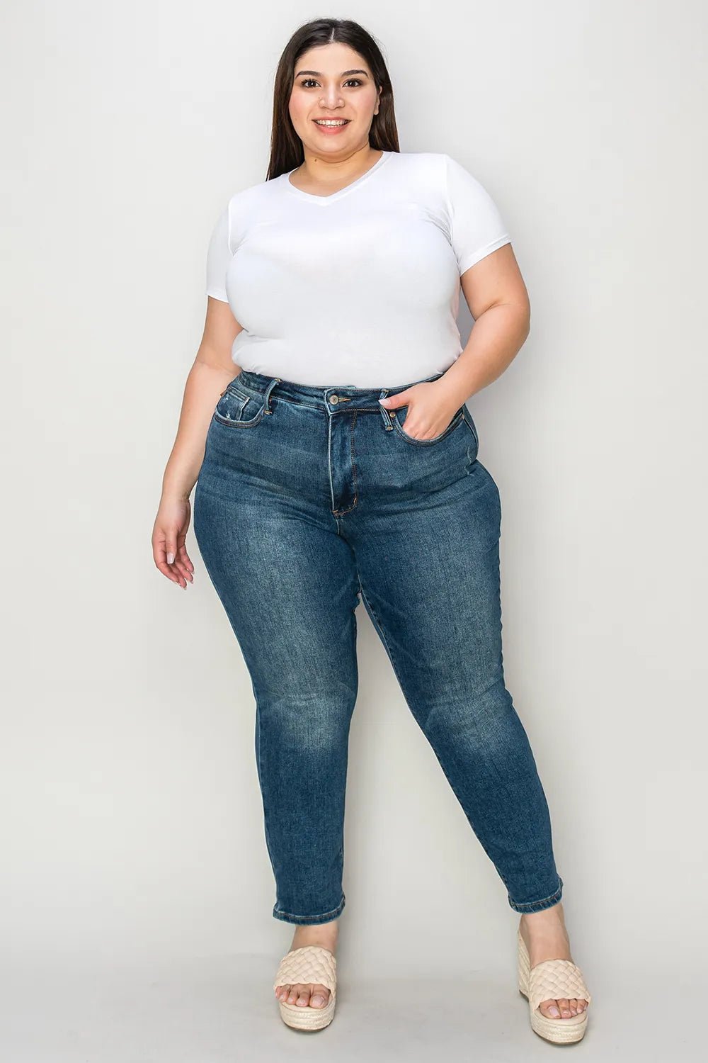 Judy Blue Full Size Tummy Control High Waist Slim Jeans - PBNJ FASHIONS