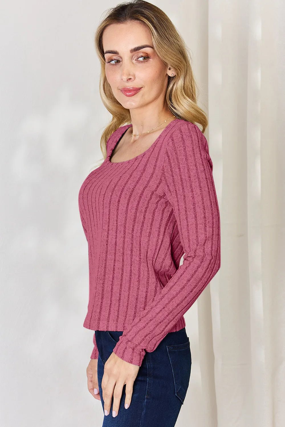 Basic Bae Full Size Ribbed Long Sleeve T-Shirt - PBNJ FASHIONS