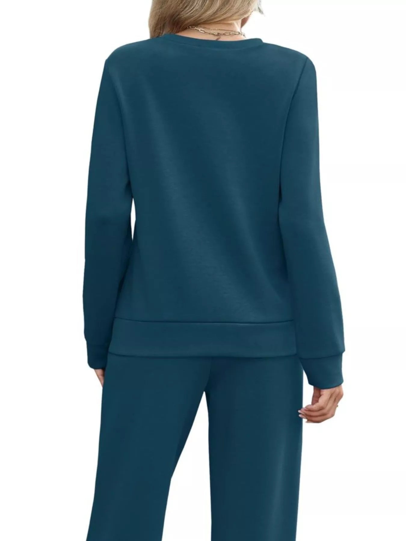 Full Size Casual Long Sleeve Top and Pants Set Plus Size - PBNJ FASHIONS