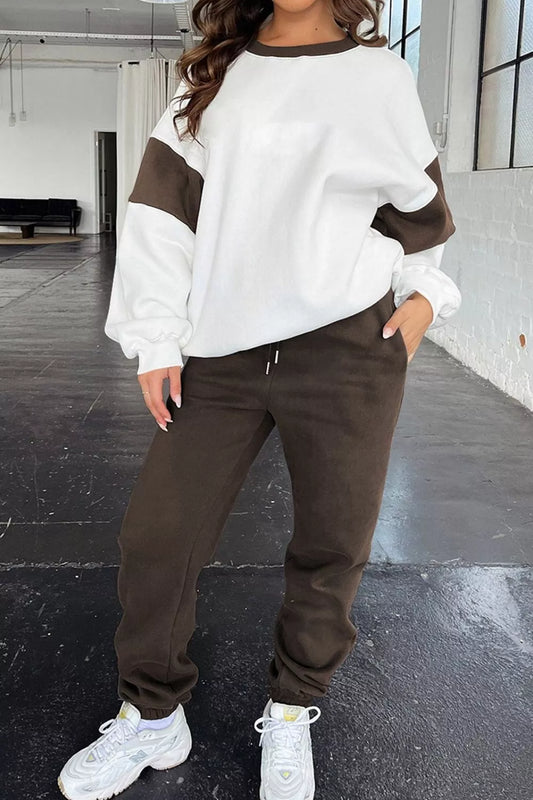 Drop Shoulder Loose Sweatshirt and Joggers Active Set - PBNJ FASHIONS