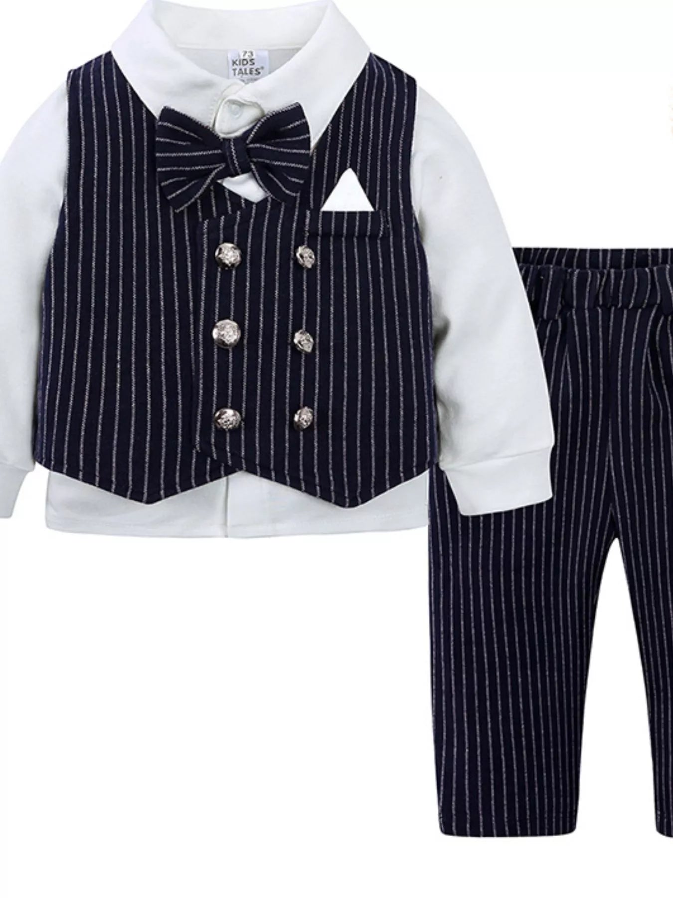 Children's Striped Vest and Pants Suit Set - PBNJ FASHIONS