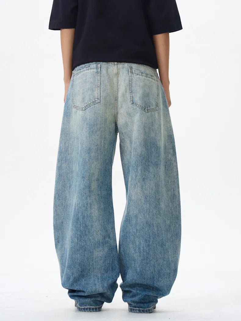 Men's Oversized Wide Leg Jeans | Washed Stretch | 100% Cotton | Slightly Stretchy - PBNJ FASHIONS