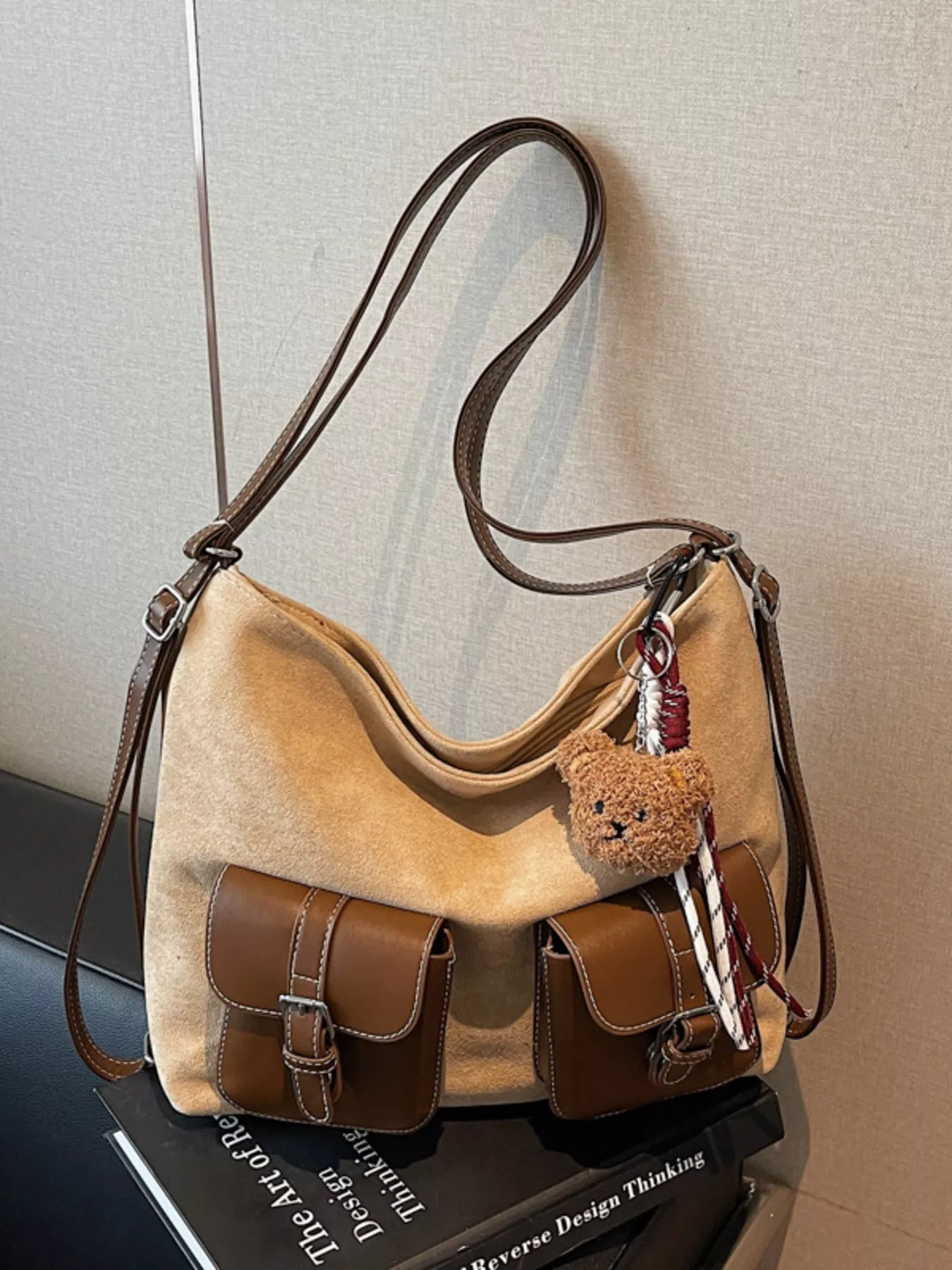 Buckle Pocket Shoulder Handbag - PBNJ FASHIONS