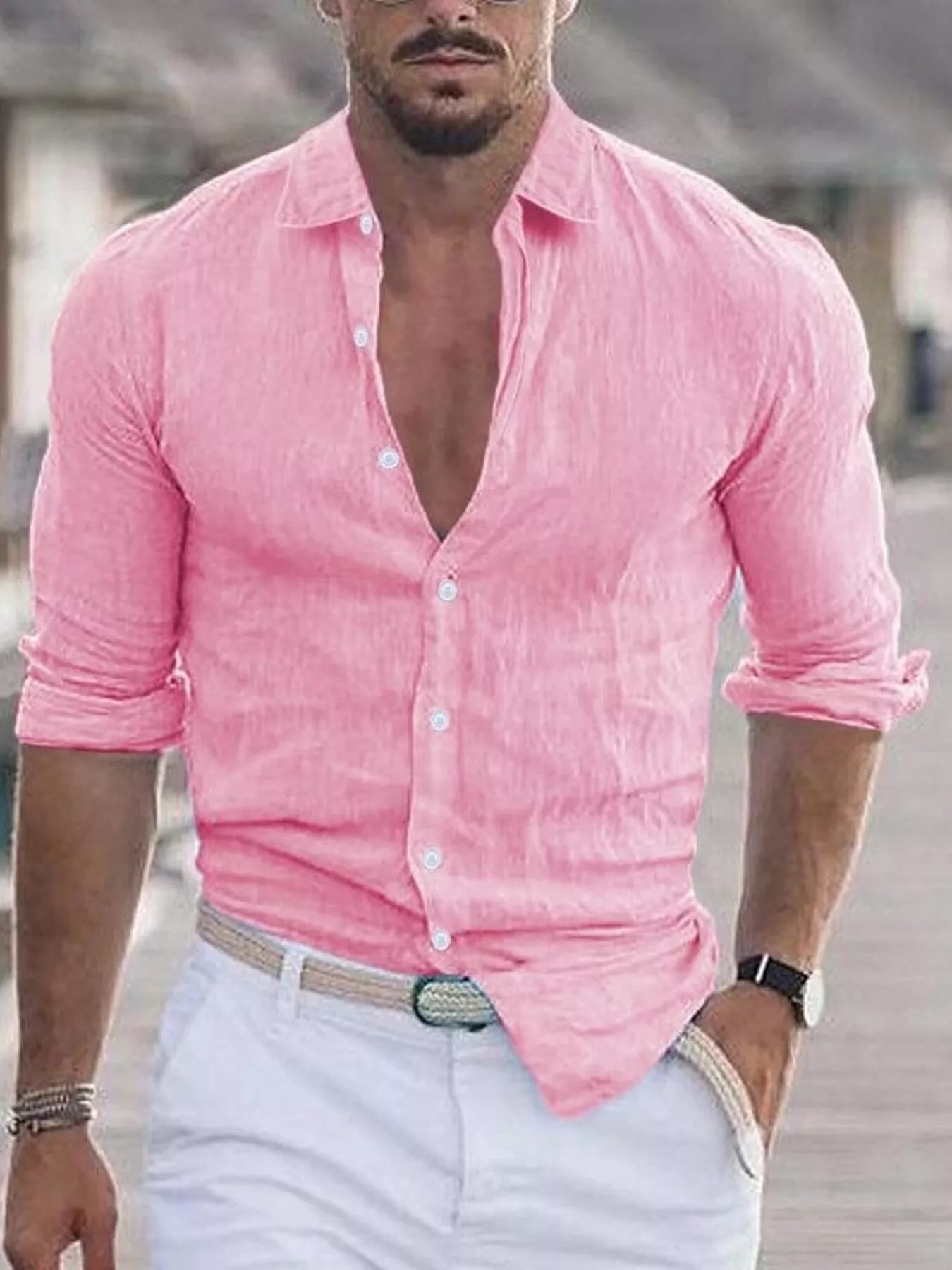 Men's Full Size Casual Button - Down Shirt Plus Size - PBNJ FASHIONS