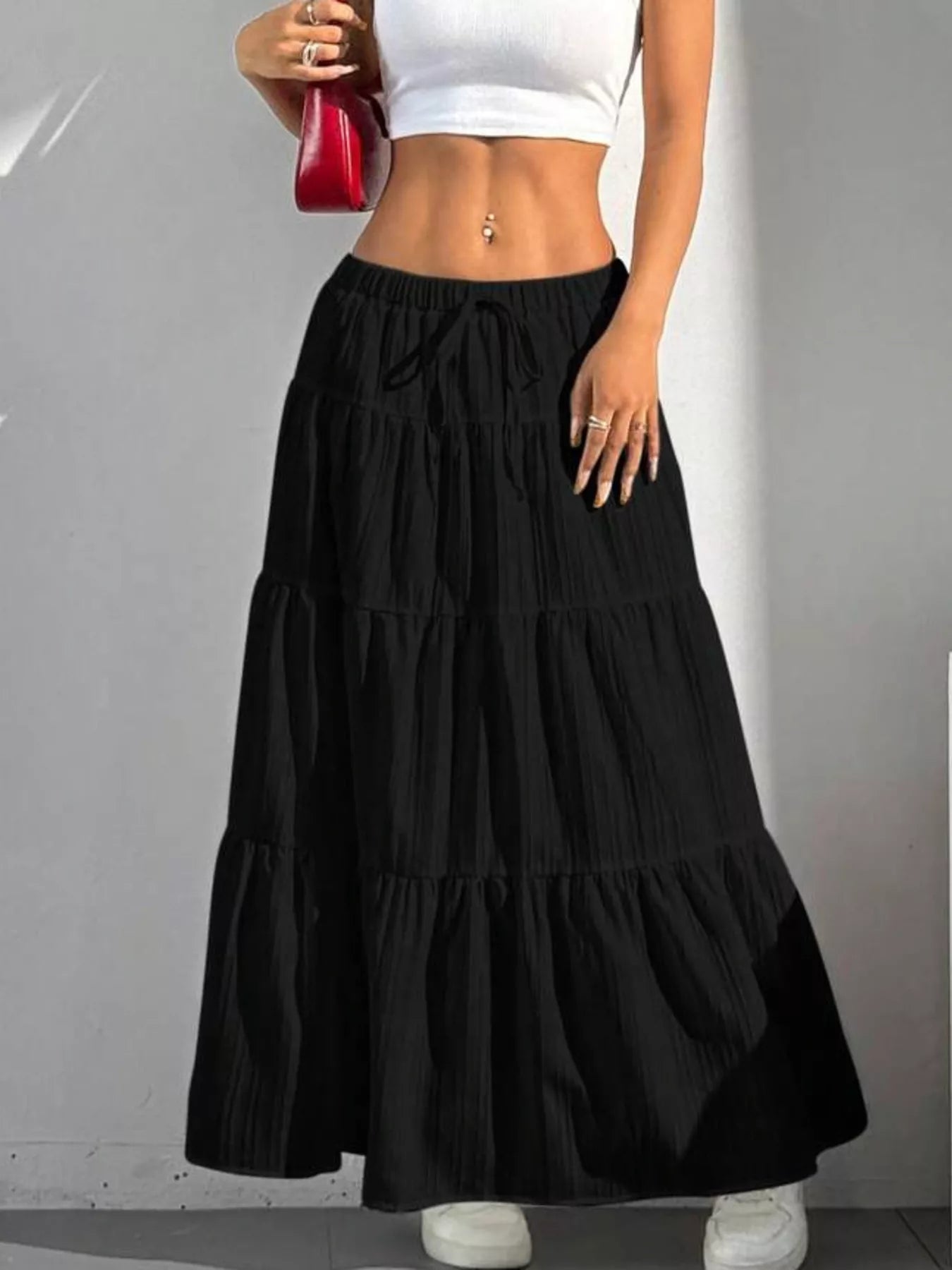 Flowy Tiered Maxi Skirt - PBNJ FASHIONS