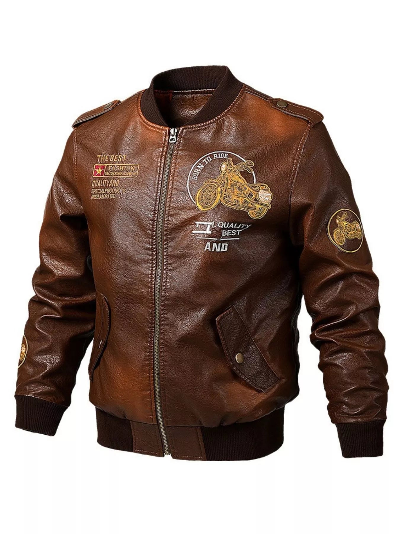 Men's Plus Size Zip Up Leather Jacket - PBNJ FASHIONS