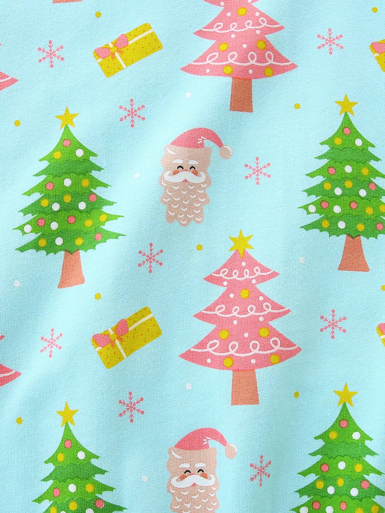 Children's Christmas Tree & Santa Print Crew Neck Sweatshirt - PBNJ FASHIONS